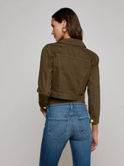 Koda Cropped Jean Jacket in Pine | L'AGENCE discount