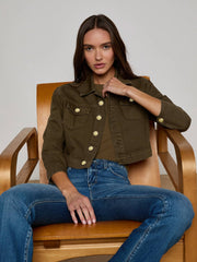Koda Cropped Jean Jacket in Pine | L'AGENCE discount