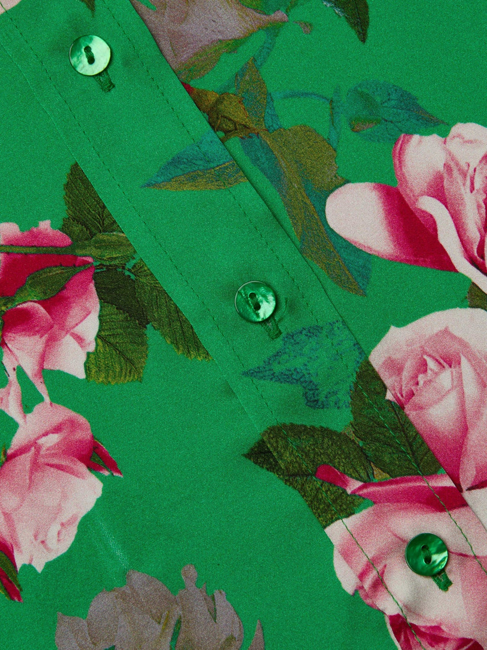 Dani Silk Blouse in Green Multi Santa Fe Rose | L'AGENCE US