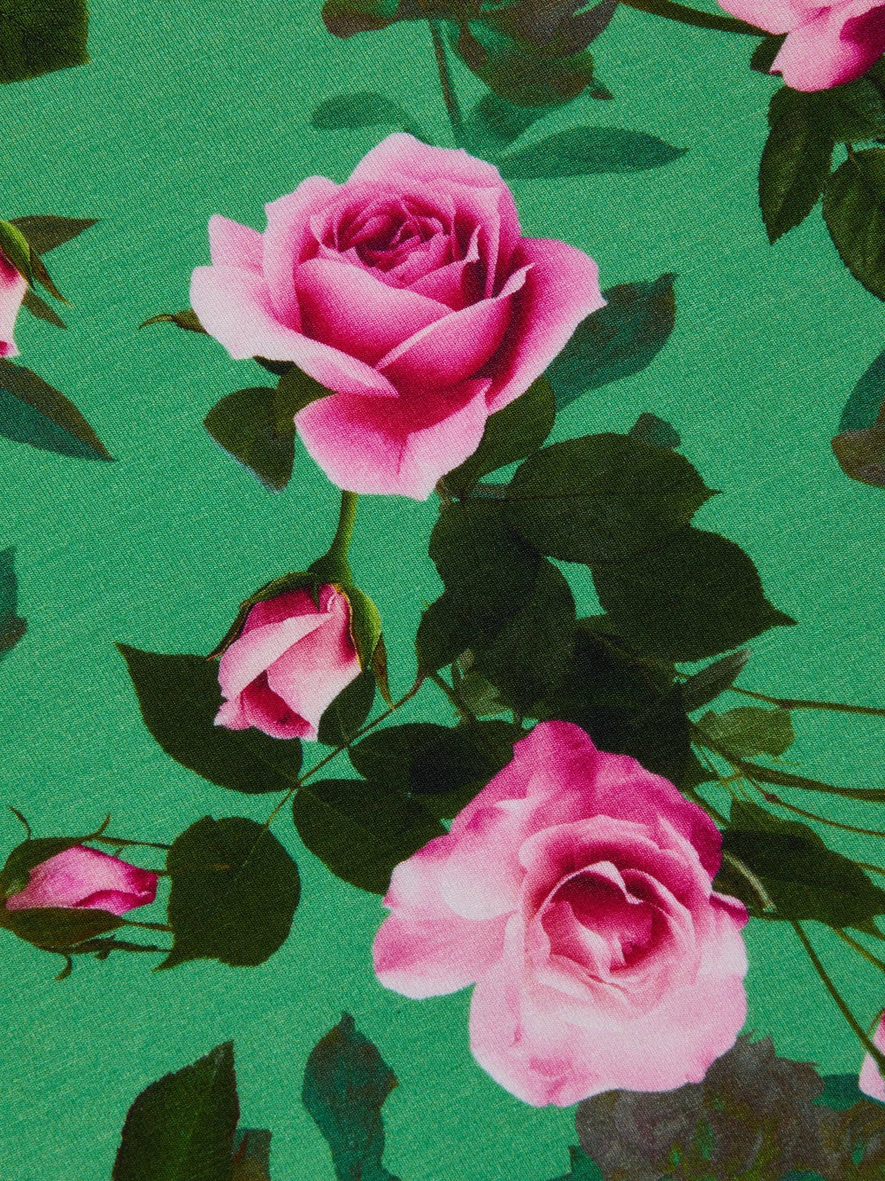 Ressi Fitted Tee in Green Multi Santa Fe Rose | L'AGENCE online