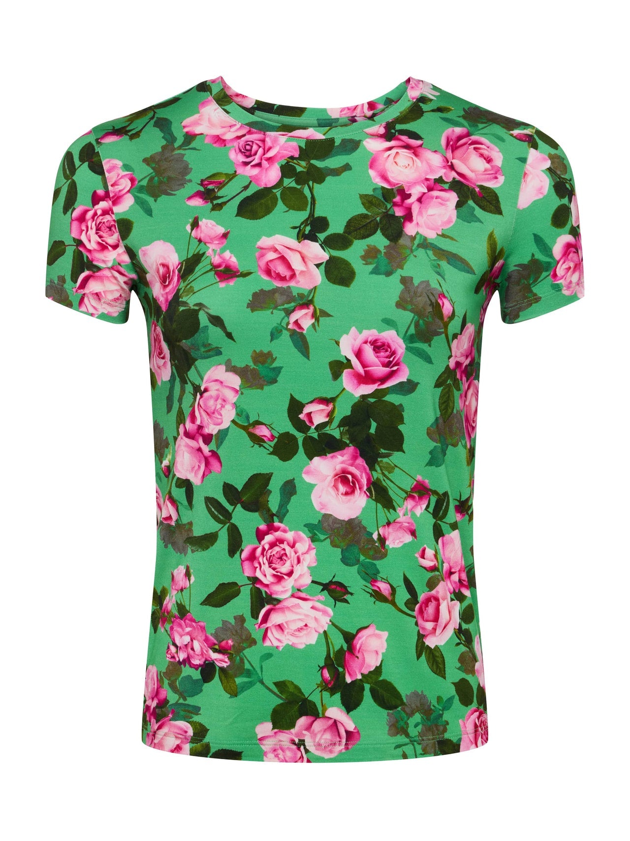 Ressi Fitted Tee in Green Multi Santa Fe Rose | L'AGENCE online