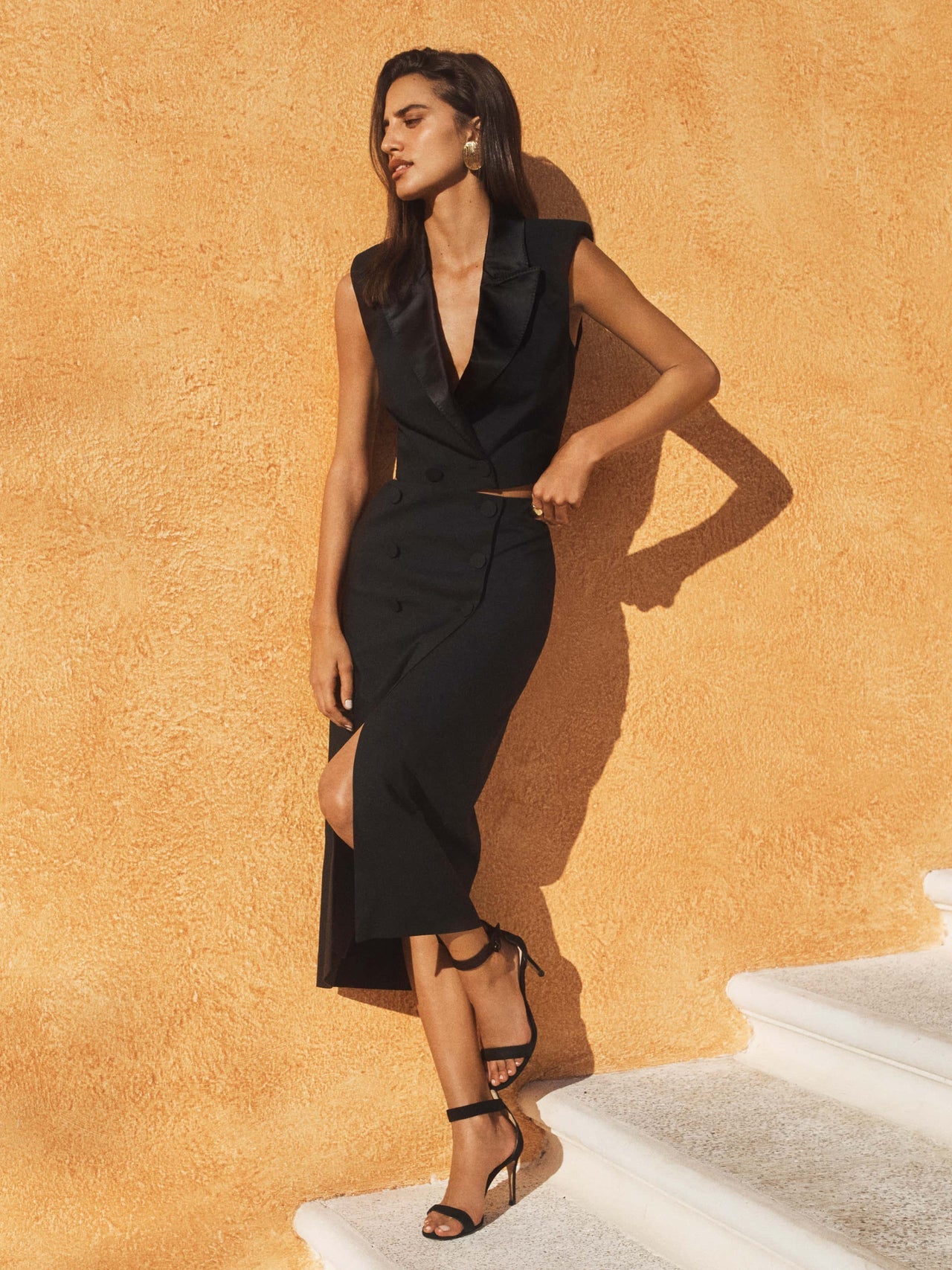 Hollis Vest in Black | L'AGENCE Women