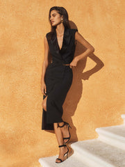 Hollis Vest in Black | L'AGENCE Women