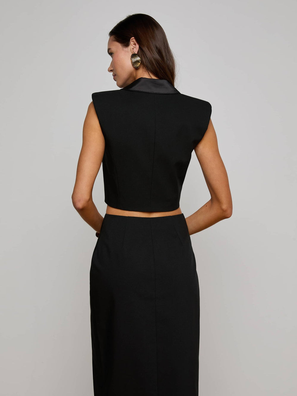 Hollis Vest in Black | L'AGENCE Women