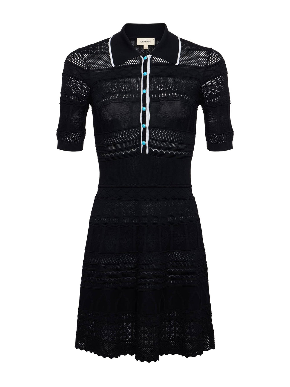 Dakoa Knit Mini Dress in Black/White | L'AGENCE US