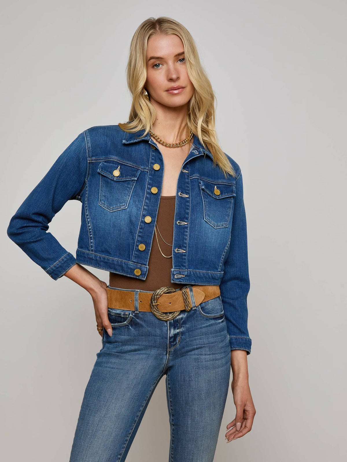 Koda Cropped Jean Jacket in Kaplan | L'AGENCE near me