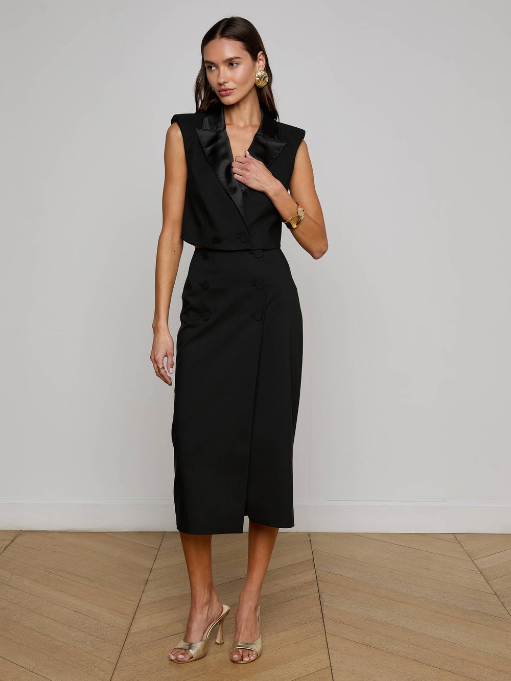 Febe Tuxedo Skirt in Black | L'AGENCE near me