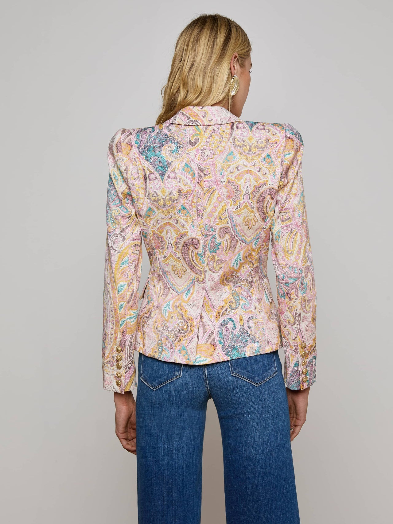 Kaisley Blazer in Multi Western Paisley | L'AGENCE for sale