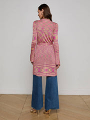 Neve Cardigan in Pink/Purple/Green Spacedye | L'AGENCE near me