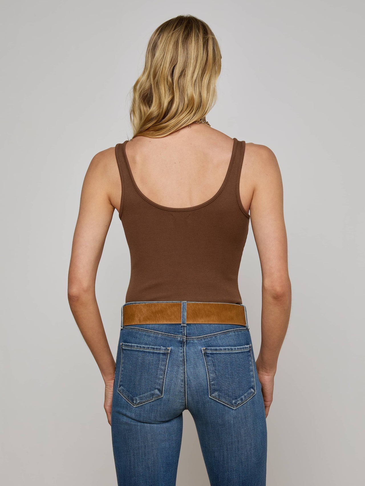 Nica Scoopneck Bodysuit in Sequoia Brown | L'AGENCE sale