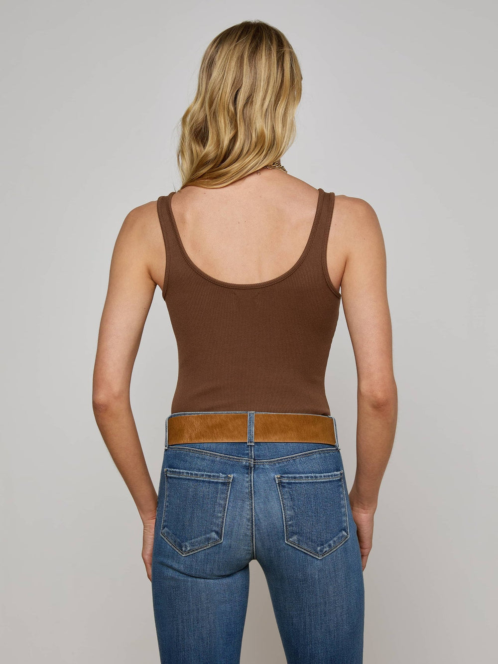 Nica Scoopneck Bodysuit in Sequoia Brown | L'AGENCE sale