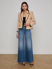 Wylla Tweed Blazer in Cappuccino/Black | L'AGENCE discount