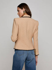 Wylla Tweed Blazer in Cappuccino/Black | L'AGENCE discount