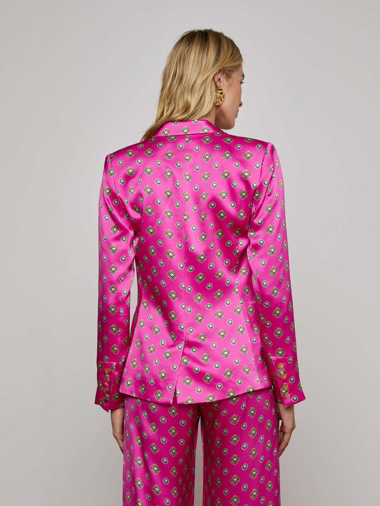 Colin Blazer in Fuchsia/Turquoise Southwestern Geo | L'AGENCE US