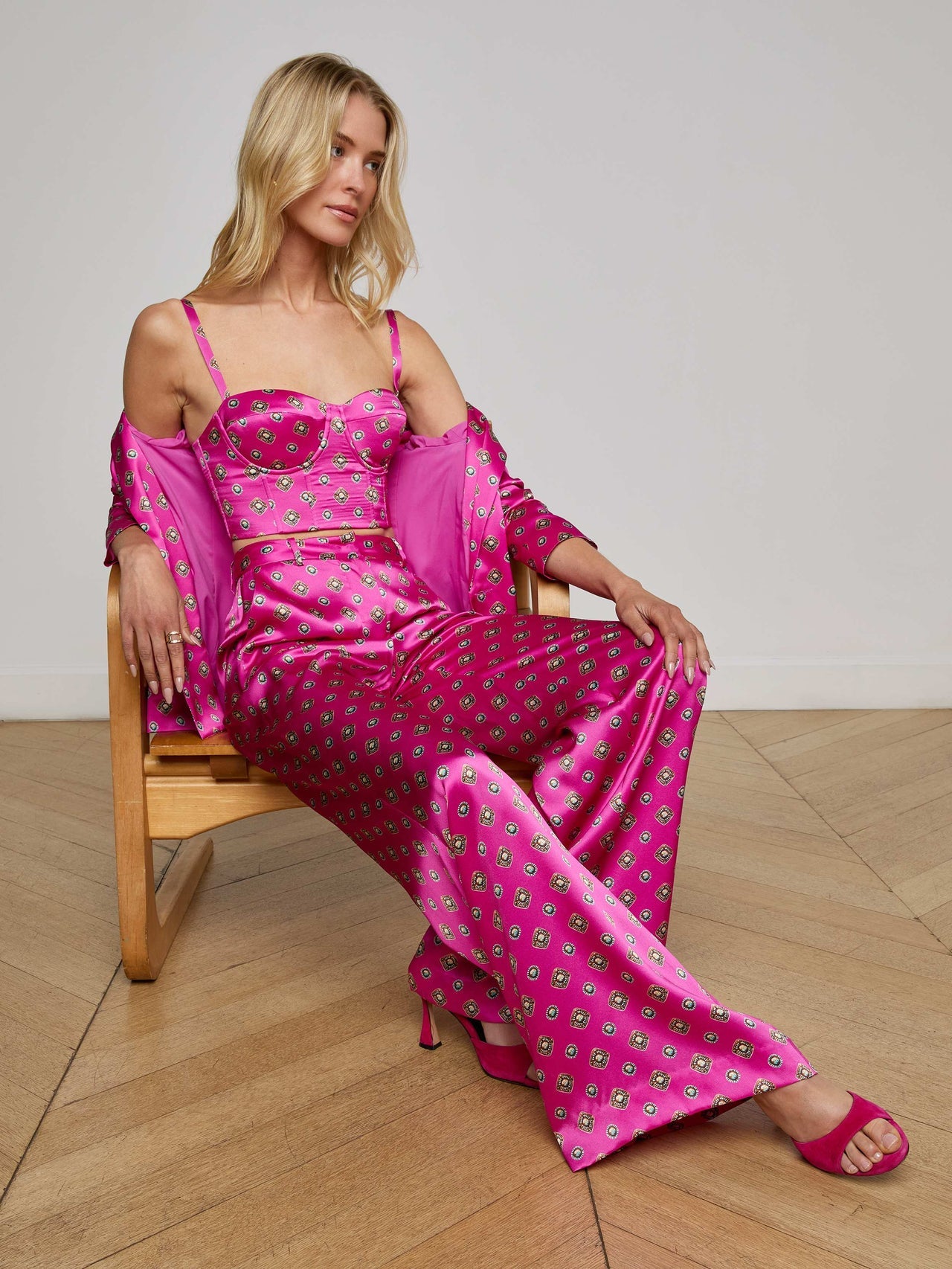 Colin Blazer in Fuchsia/Turquoise Southwestern Geo | L'AGENCE US