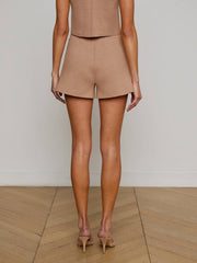 Lottie Knit Short in Dark Cappuccino/Gold | L'AGENCE Women
