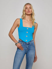 Saga Top in Dresden Blue/Nickel | L'AGENCE for sale