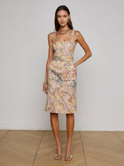 Idy Button-Front Dress in Multi Western Paisley | L'AGENCE online