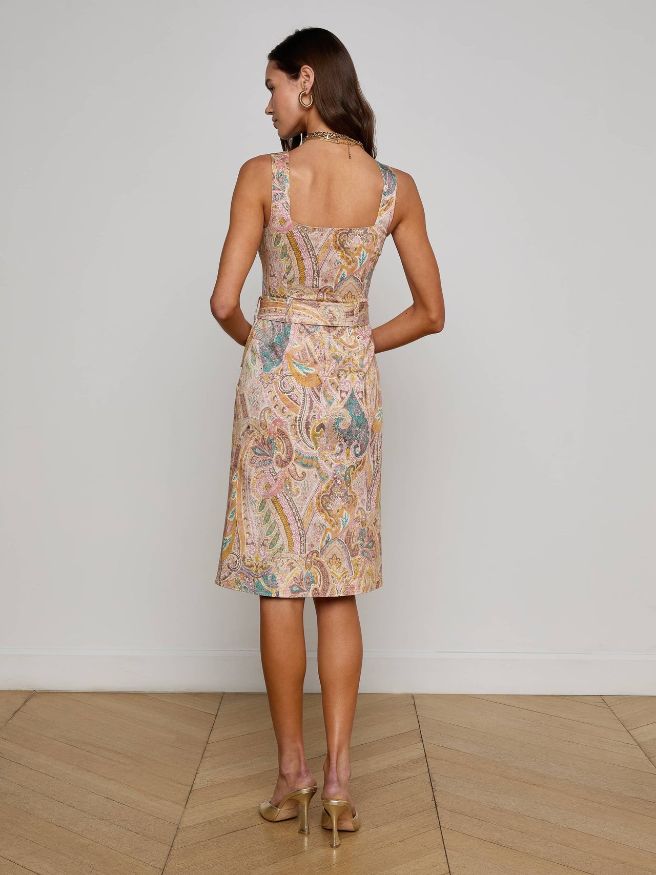 Idy Button-Front Dress in Multi Western Paisley | L'AGENCE online