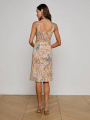 Idy Button-Front Dress in Multi Western Paisley | L'AGENCE online