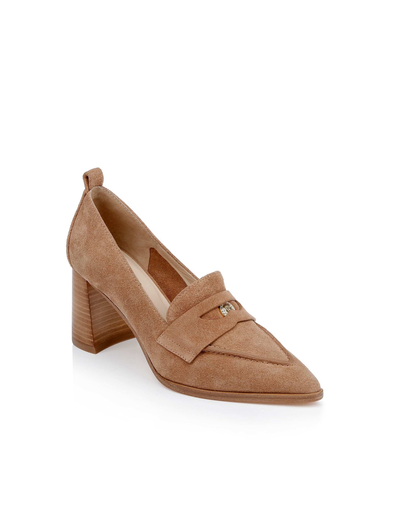 Mallory Suede Block-Heel Loafer in Sand Suede | L'AGENCE discount