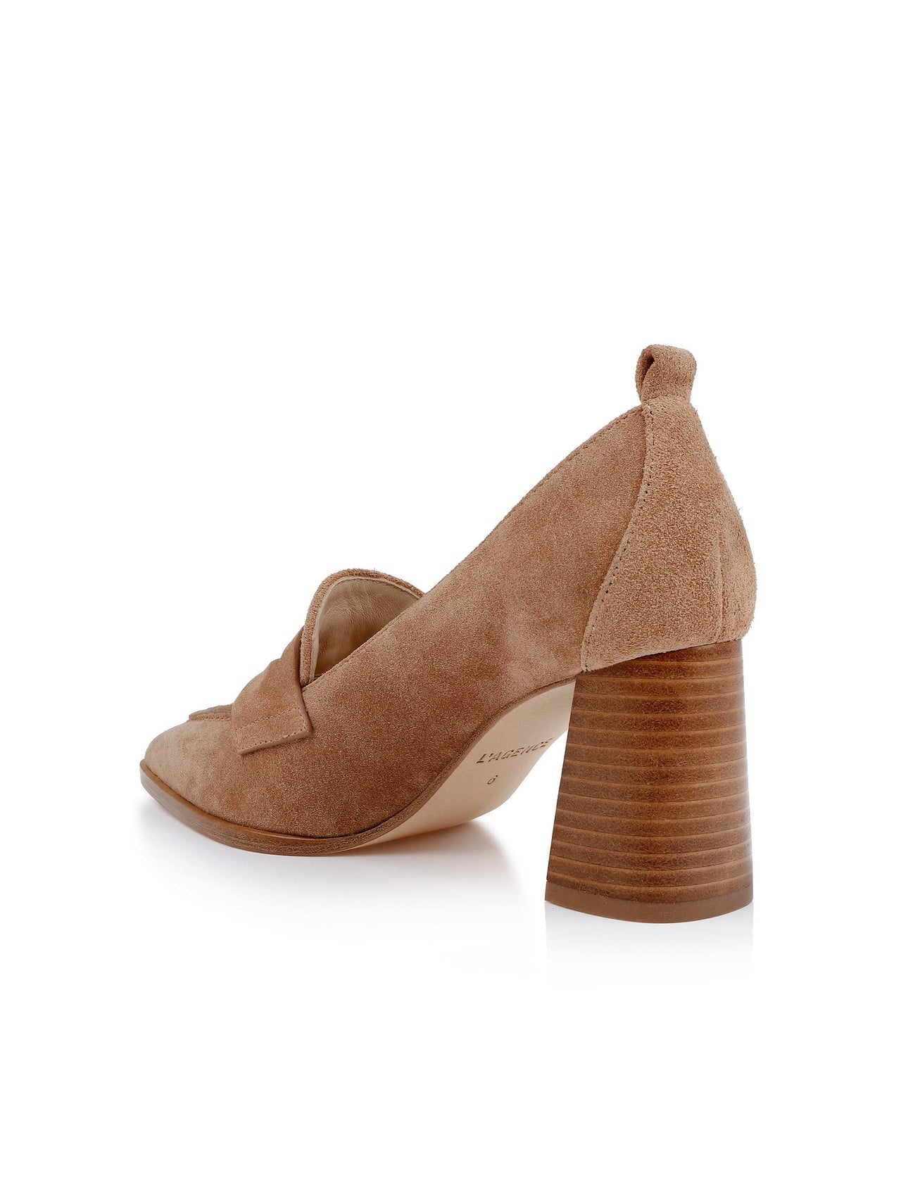 Mallory Suede Block-Heel Loafer in Sand Suede | L'AGENCE discount