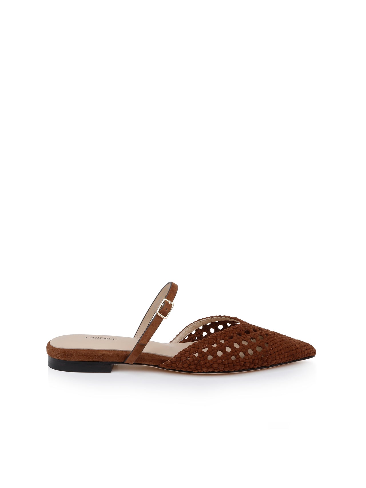 Jacklyn Suede Flat Mule in Buckskin Suede | L'AGENCE US