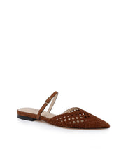 Jacklyn Suede Flat Mule in Buckskin Suede | L'AGENCE US