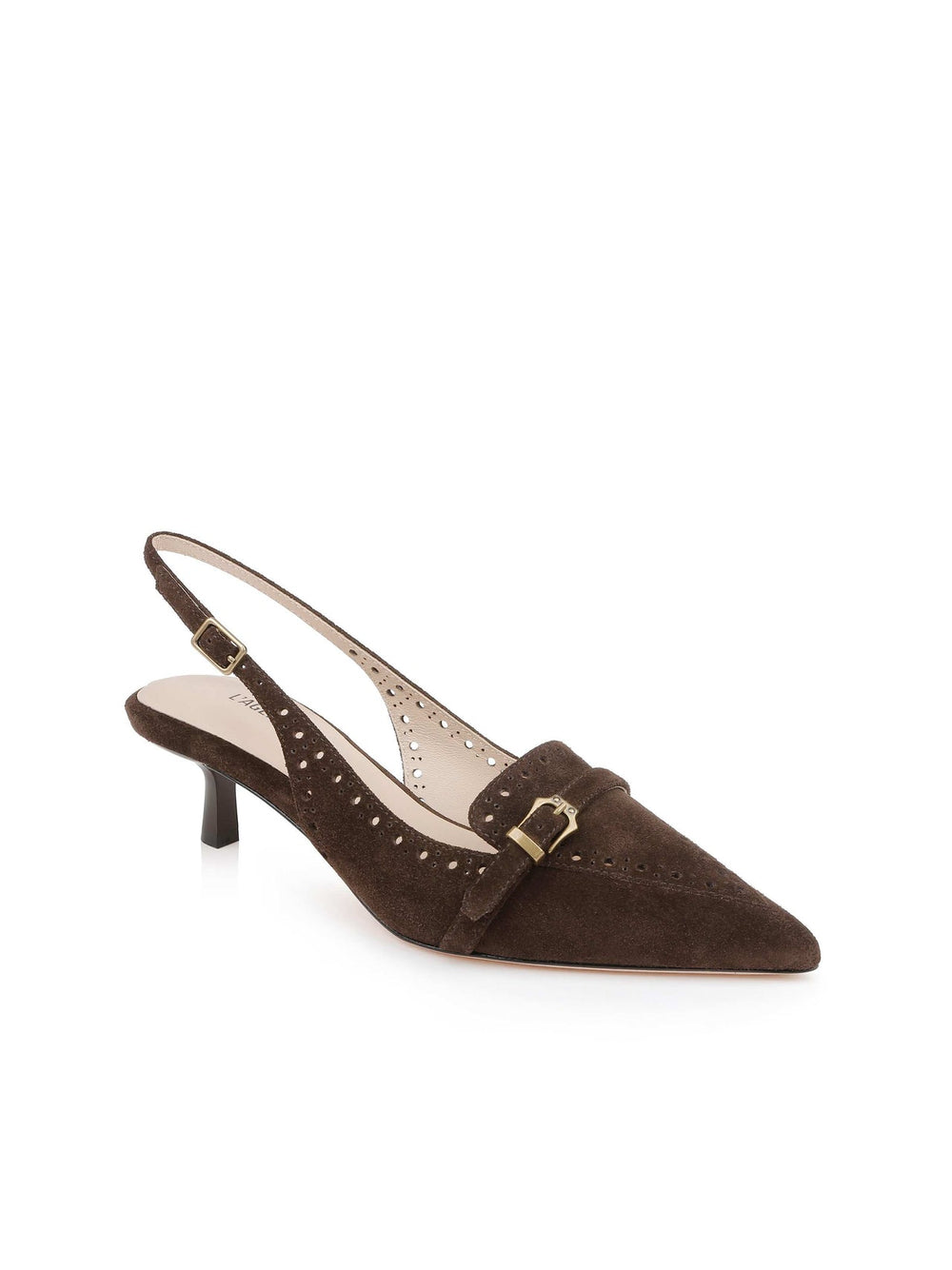 Lourdes Suede Slingback Pump in Dark Brown Suede | L'AGENCE near me