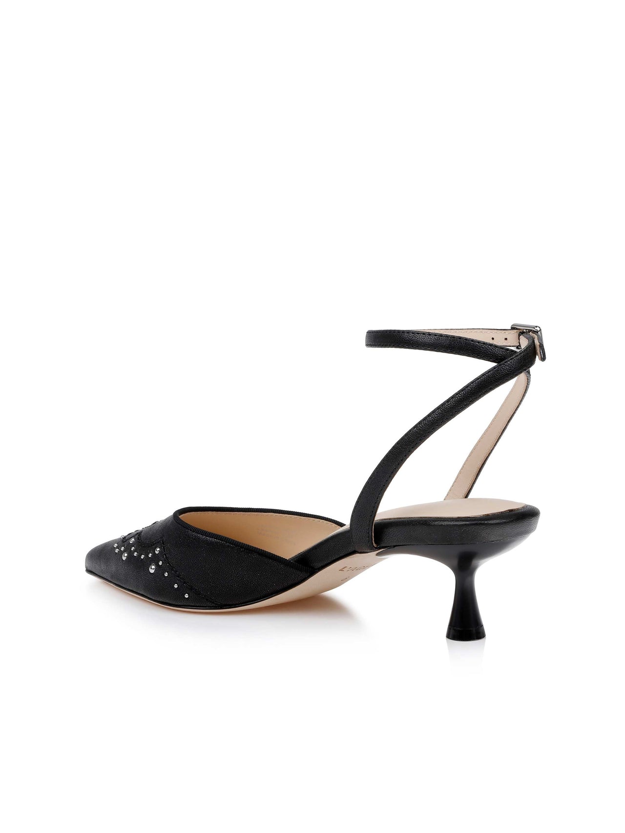 Liana Leather Kitten-Heel Mule in Black Leather | L'AGENCE sale