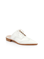 Lilou Leather Oxford Mule in Pearl Leather | L'AGENCE online