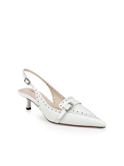 Lourdes Leather Slingback Pump in Pearl Leather | L'AGENCE near me