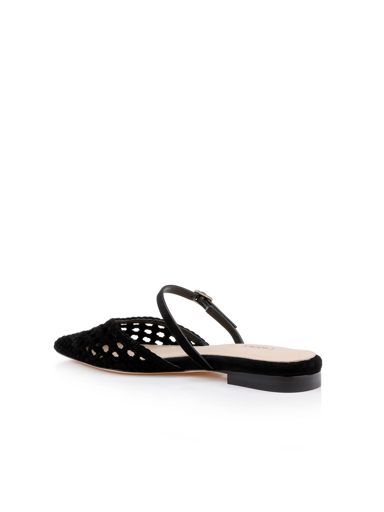 Jacklyn Suede Flat Mule in Black Suede | L'AGENCE US