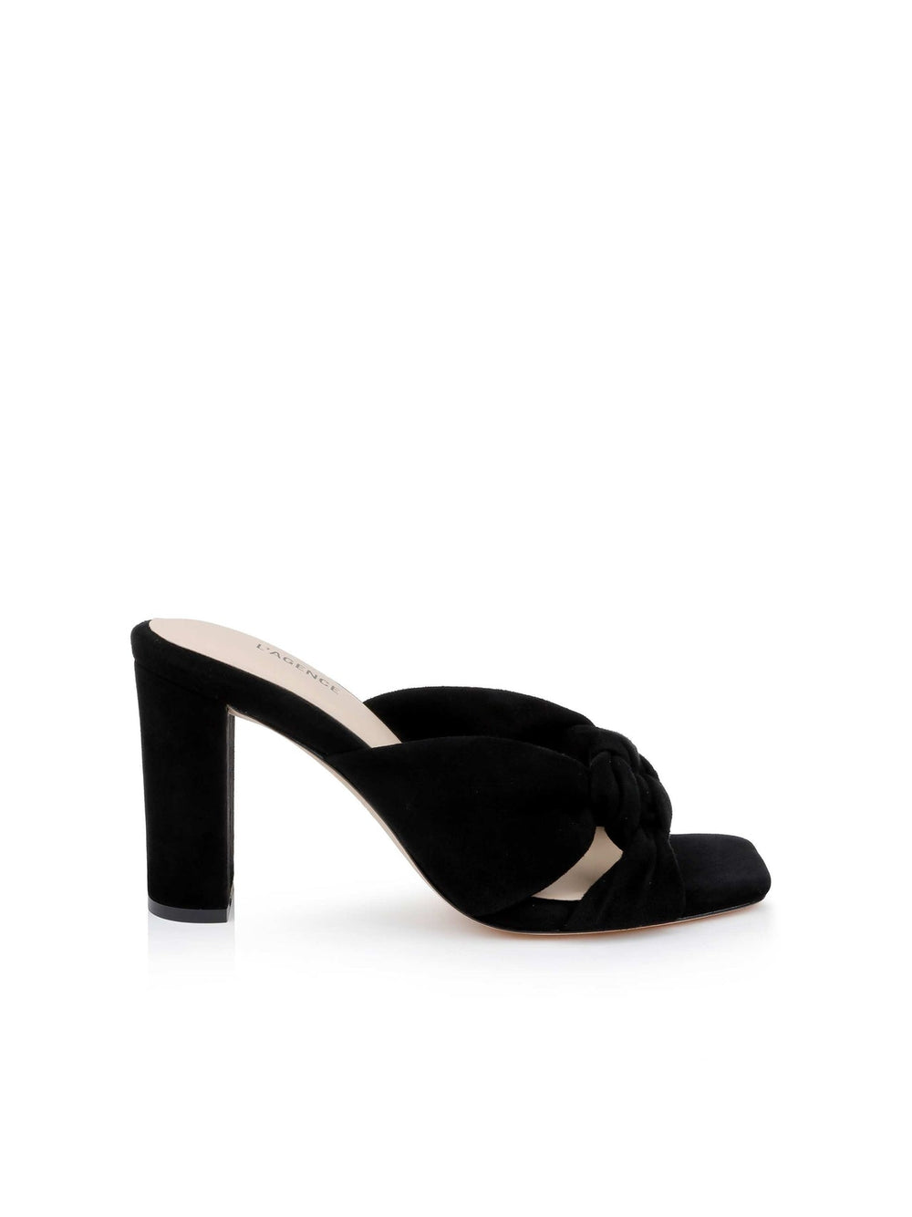 Leonie Suede Block-Heel Sandal in Black Suede | L'AGENCE near me