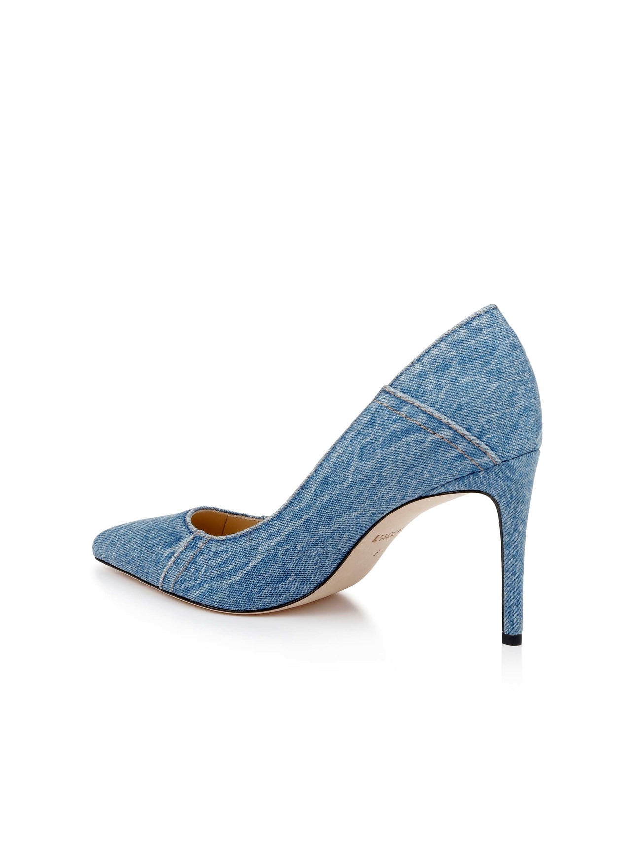 Maelle Denim Pump in Light Blue Denim | L'AGENCE online