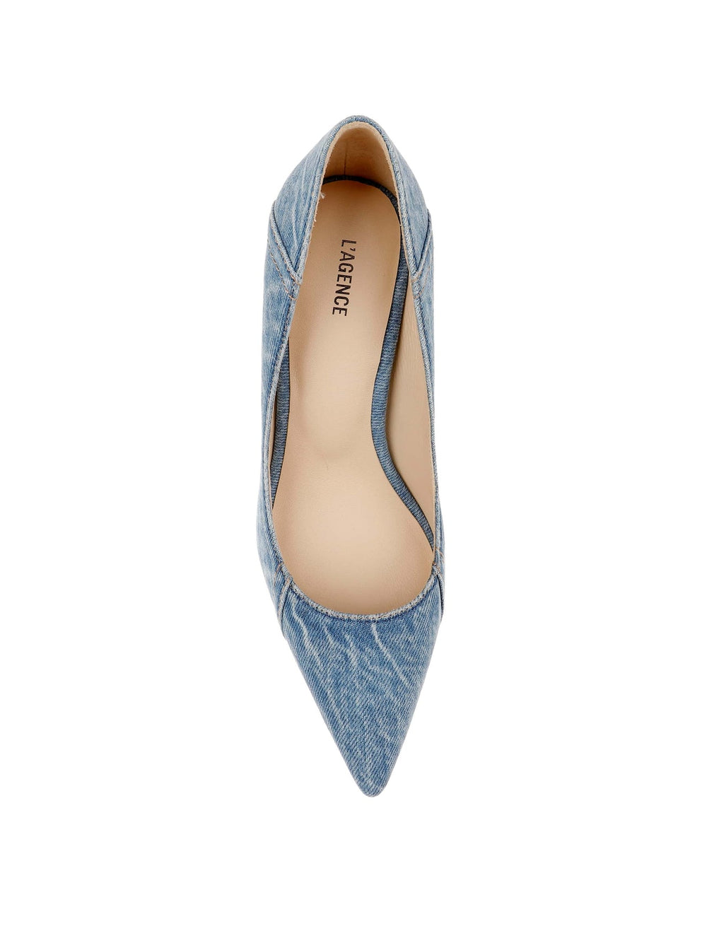 Maelle Denim Pump in Light Blue Denim | L'AGENCE online