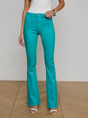 Marty Coated Flare Jean in Tropical Teal Coated | L'AGENCE online