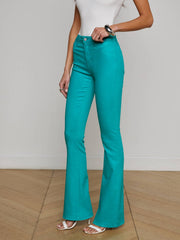 Marty Coated Flare Jean in Tropical Teal Coated | L'AGENCE online