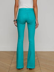Marty Coated Flare Jean in Tropical Teal Coated | L'AGENCE online