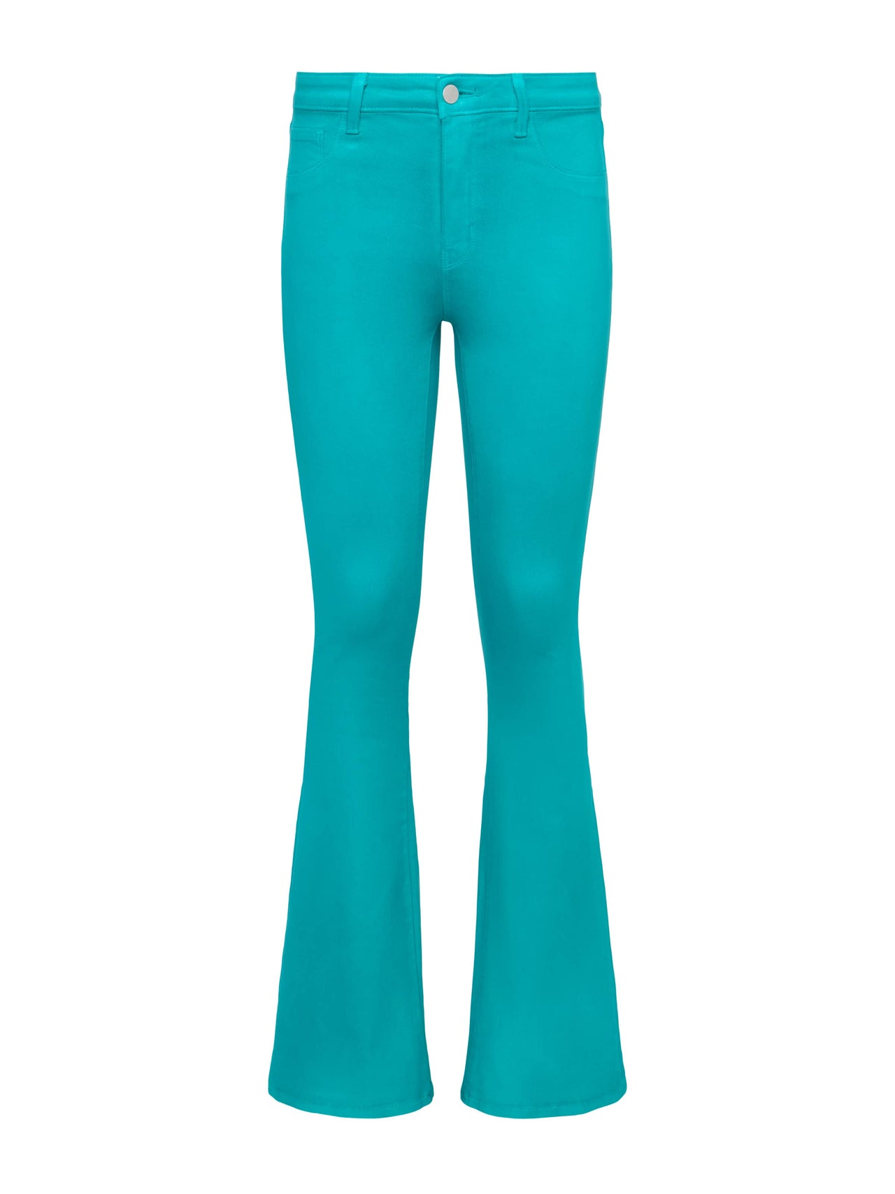 Marty Coated Flare Jean in Tropical Teal Coated | L'AGENCE online