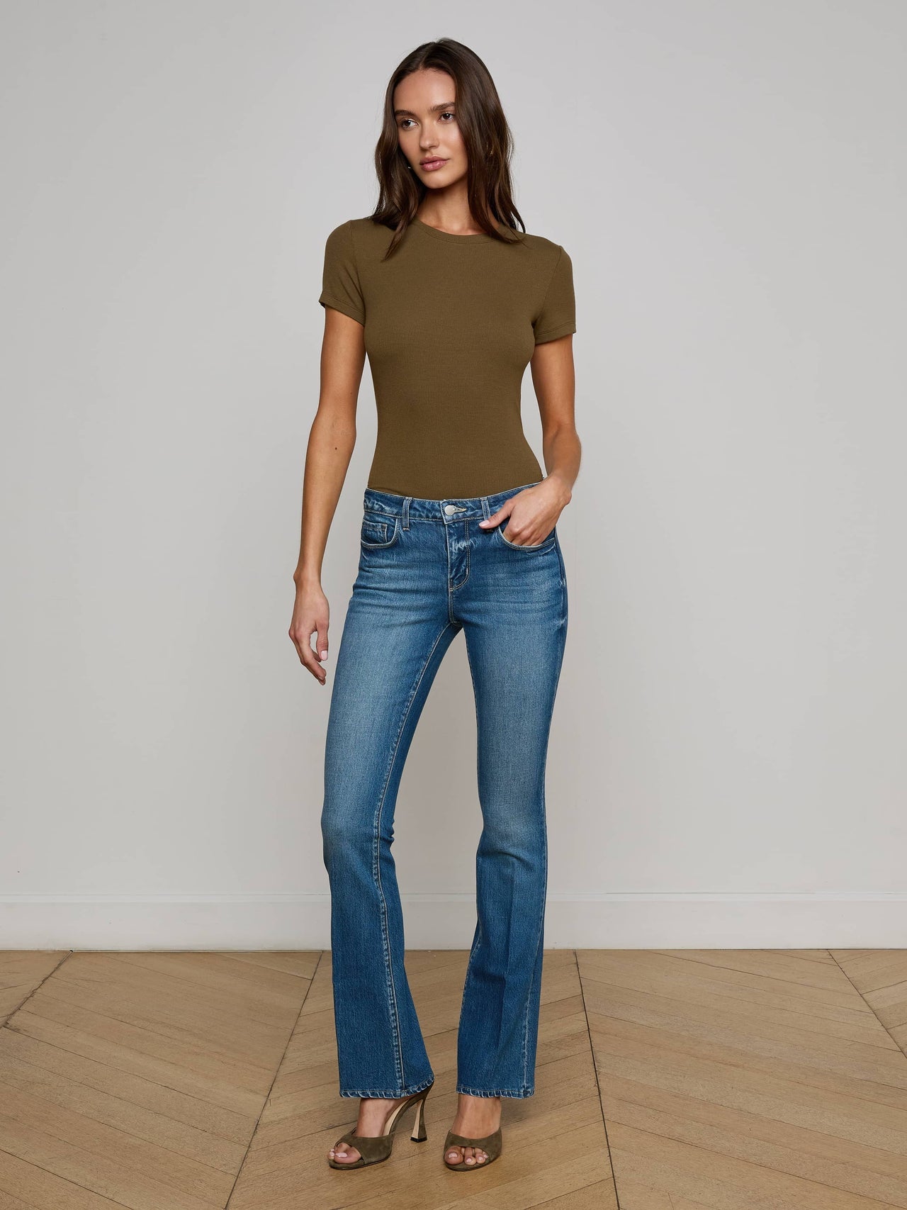Cara Low-Rise Bootcut Jean in Bari | L'AGENCE sale
