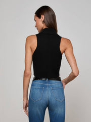 Zadie Knit Vest in Black/Gold | L'AGENCE US