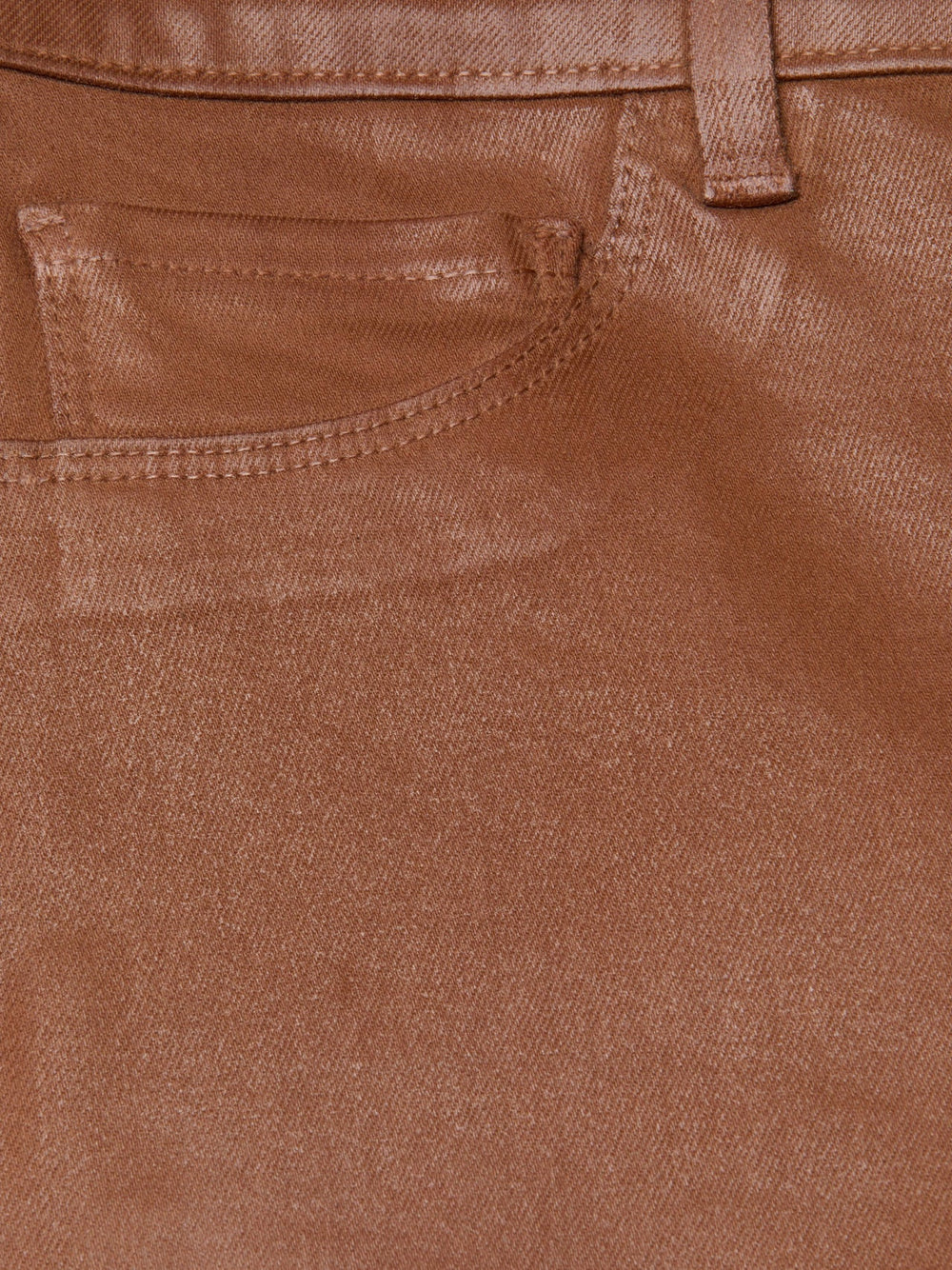 Margot Coated Cropped Skinny Jean in Cognac Coated | L'AGENCE US