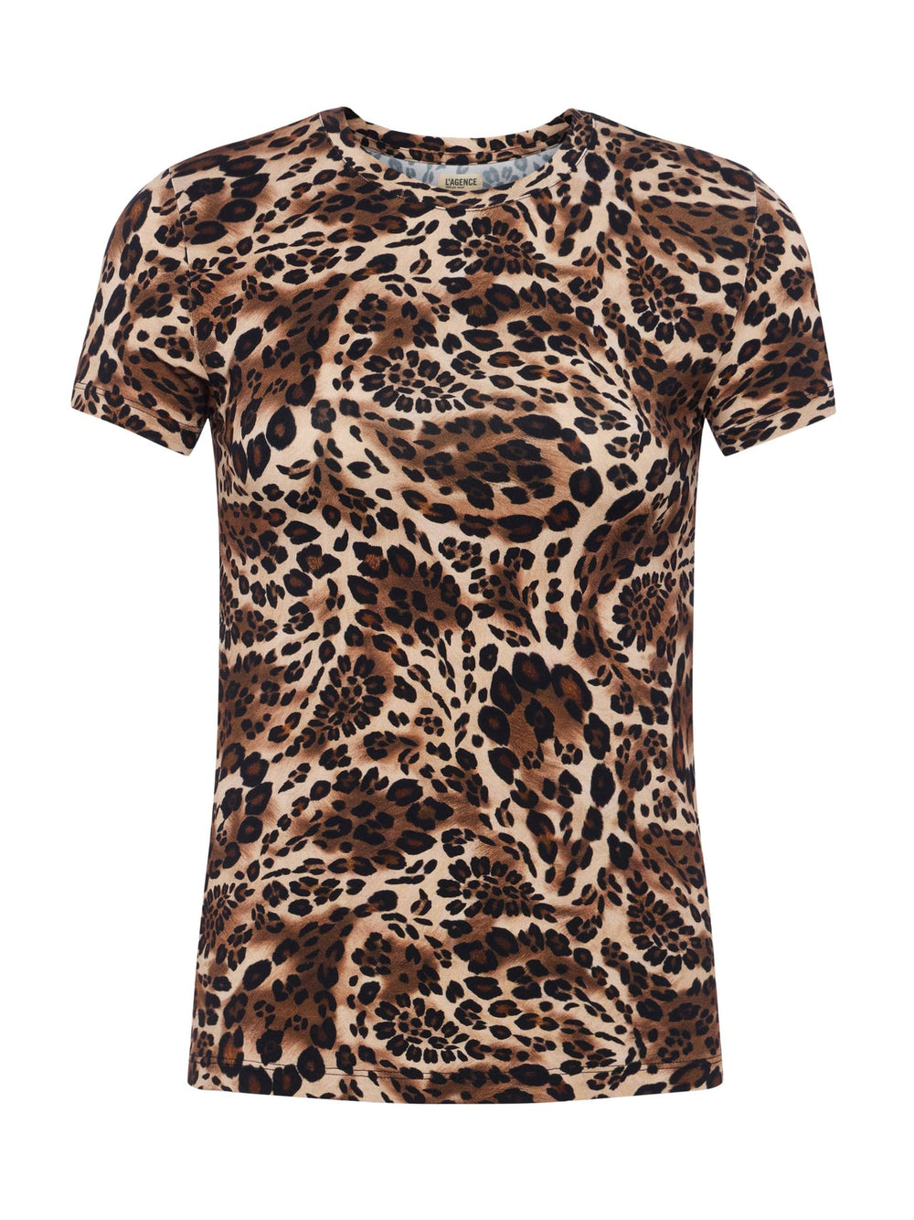 Ressi Fitted Tee in Cinnamon Swirl Paisley Leopard | L'AGENCE Women