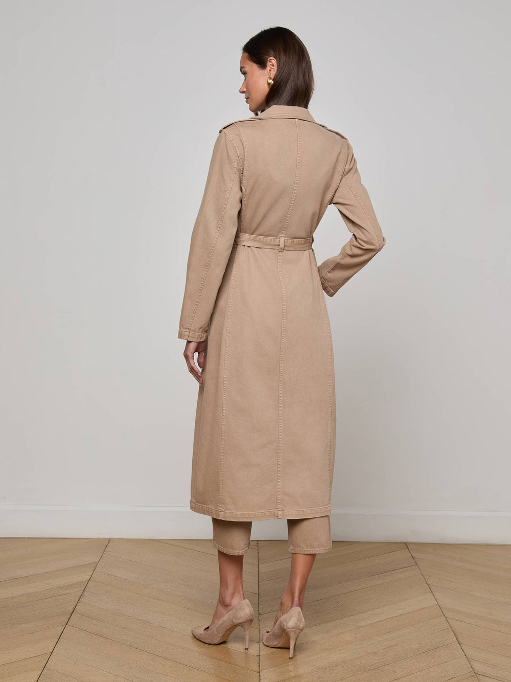 Zavia Jean Trench Coat in Dark Cappuccino | L'AGENCE sale