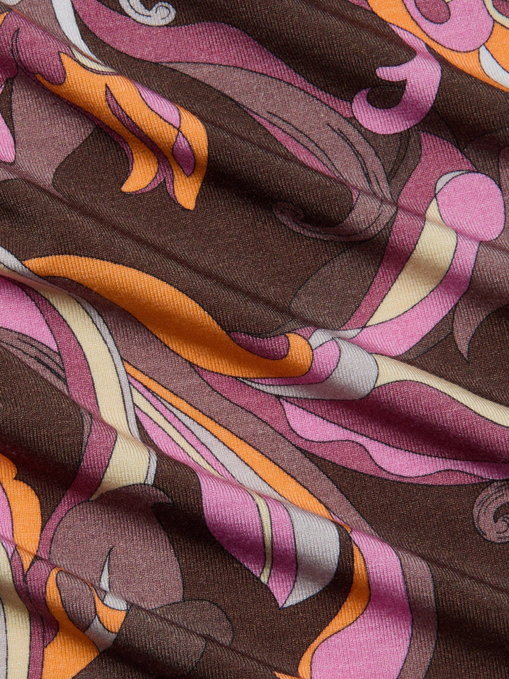 Ressi Fitted Tee in Brown/Pink Multi Abstract Paisley | L'AGENCE US