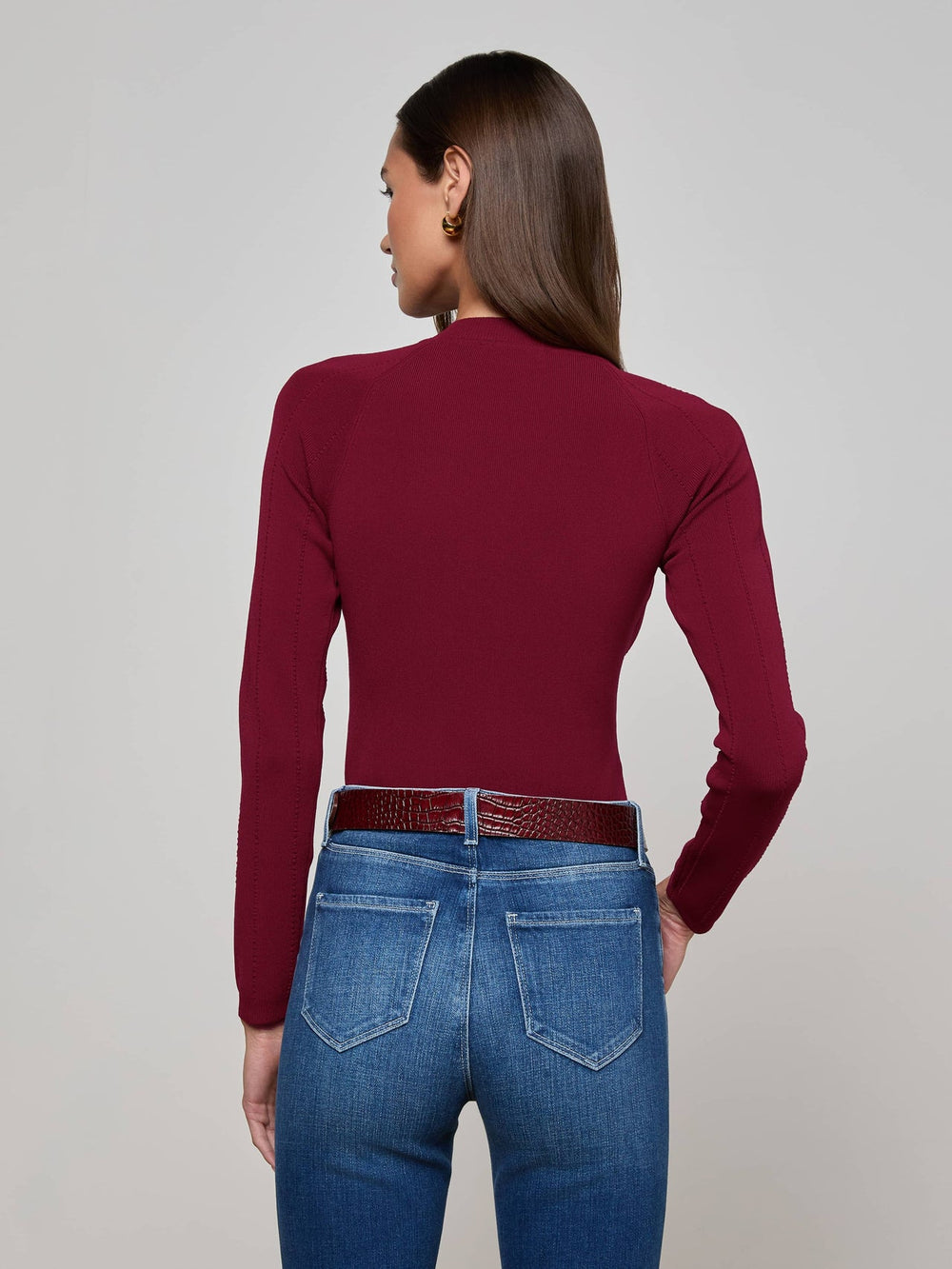 Gretchen Pullover in Black Cherry/Gold | L'AGENCE Women