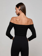 Evelyn Off-The-Shoulder Bodysuit in Black | L'AGENCE online