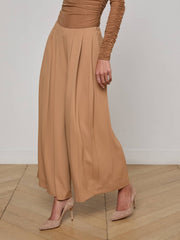 Novalynn Cropped Pleated Pant in Cinnamon Swirl | L'AGENCE Women