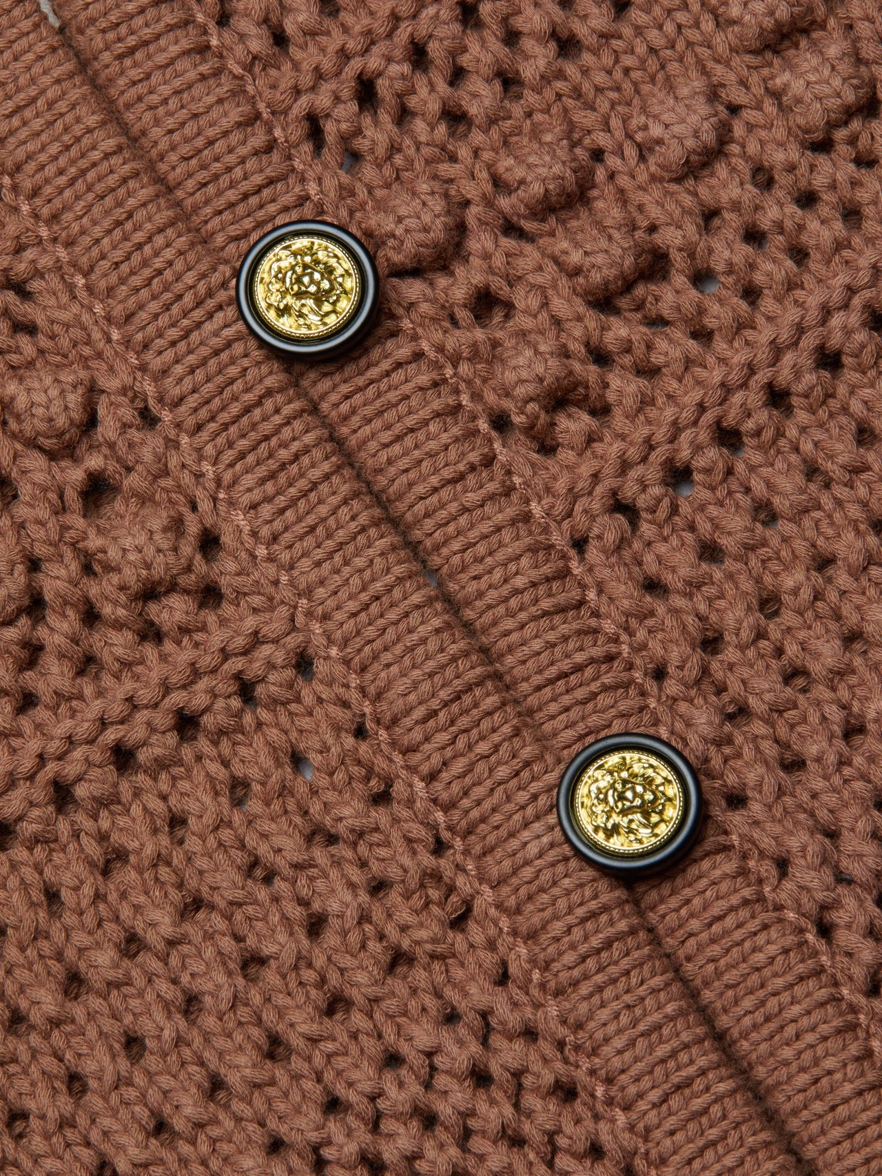 Kiva Knit Cardigan in Dark Cinnamon Swirl/Gold | L'AGENCE for sale